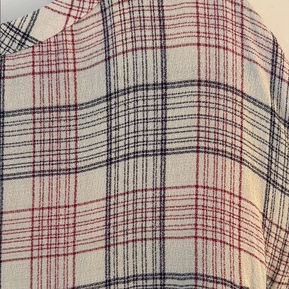 Plaid Ruffle Sleeve Top - Picture 2 of 2